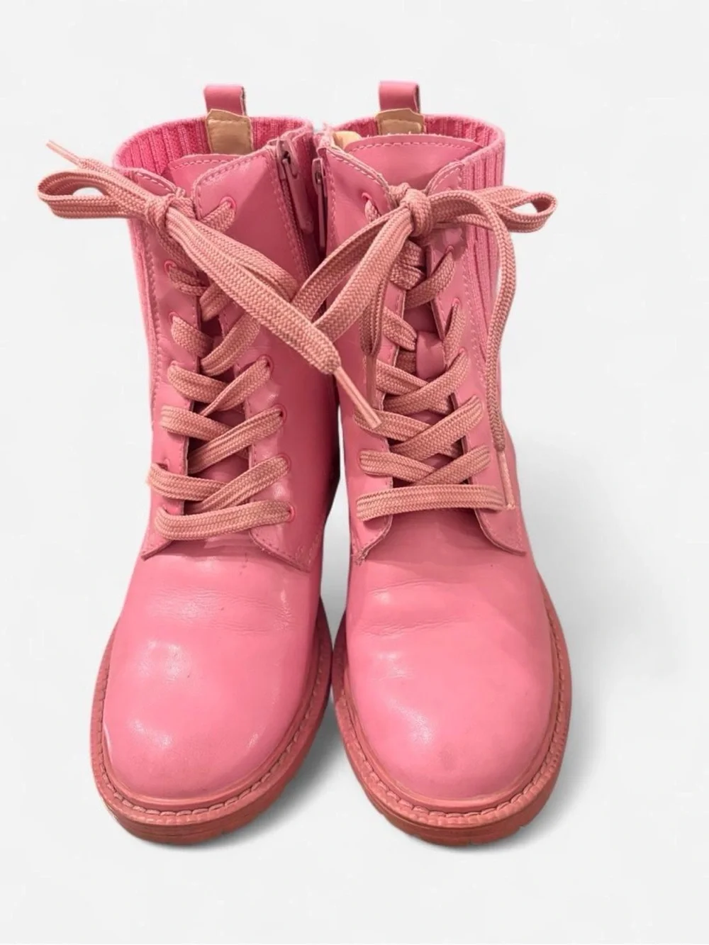 Kids Sam Edelman Pink Lace-Up Ankle Boots